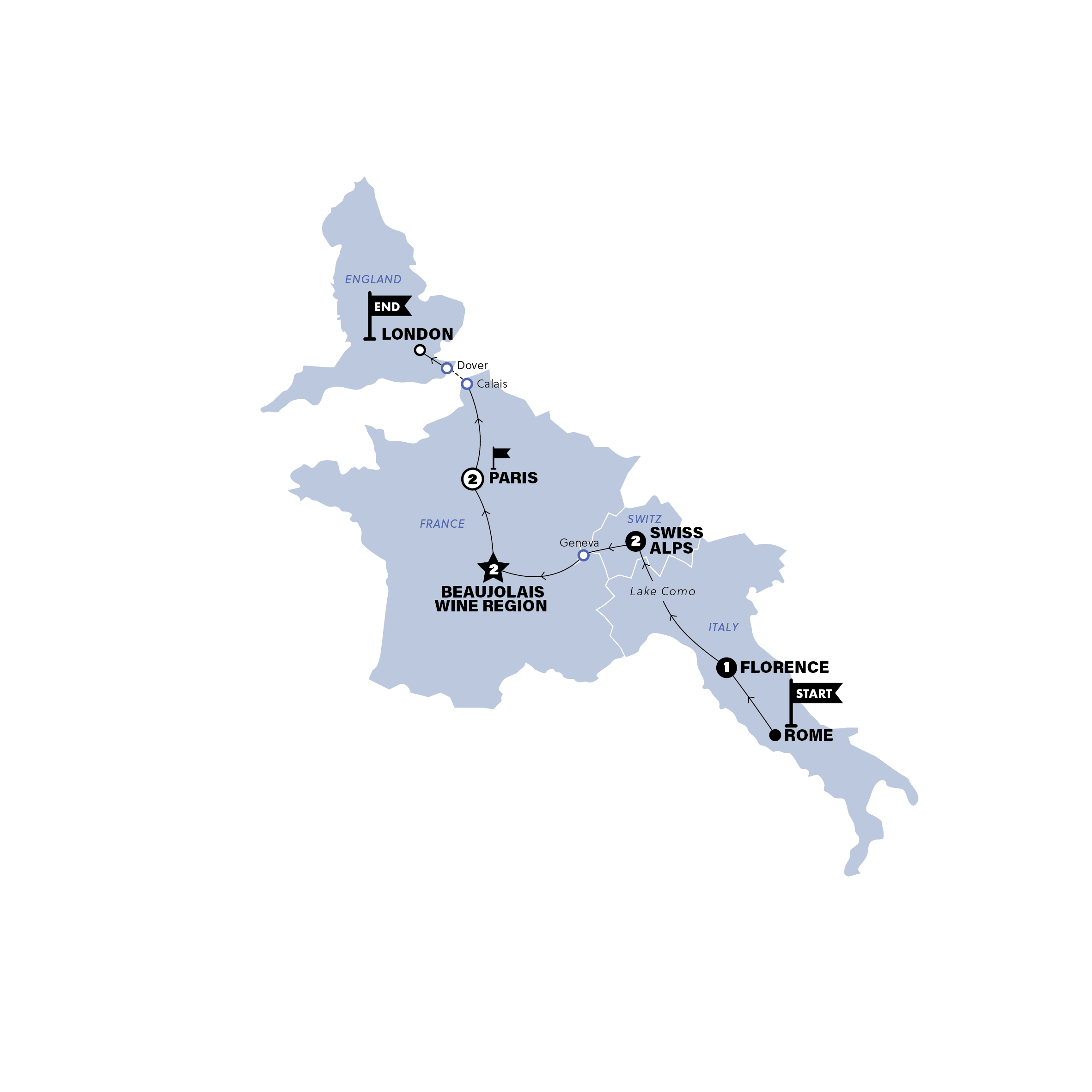 Rome to London Trail