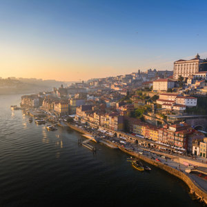 Douro River And Porto Old Town At Sunset, Portugal