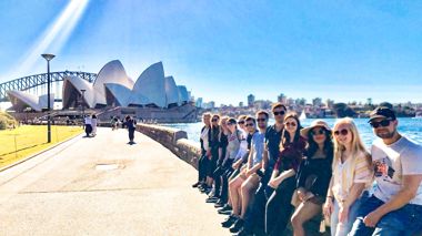 Travellers at Sydney Opera House, Australia
