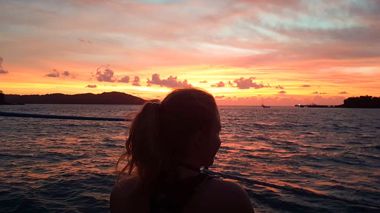 A Traveller at sunset in Langkawi, Malaysia