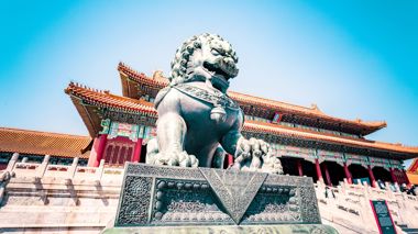 Chinese guardian lion in Beijing, china