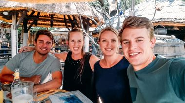 Travellers at Joe's Beer House in Windhoek, Namibia