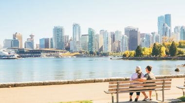 Skyline of Vancouver Island in Canada