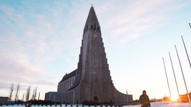 View of Hallgrimskirkja Church in Reykjavik, Iceland