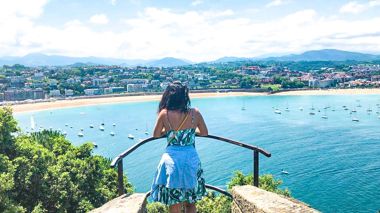 A view point of the coast in San Sebastian, Spain