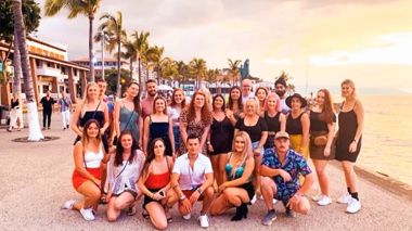 Group photo at the waterfront in Puerto Vallarta, Mexico