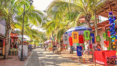 Local stalls along the street in Sayulita, Mexico