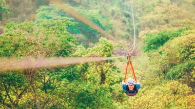 Traveller ziplining in Puerto Vallarta, Mexico