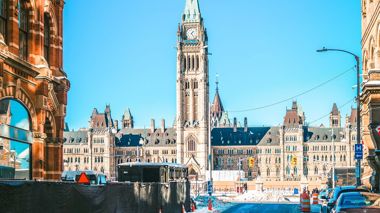 Old Town buildings in Winter Quebec City Canada