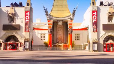 front view of Mann's Chinese Theatre on a sunny day