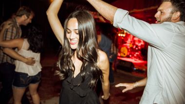 Travelers Dancing In Nightclub In Amsterdam, Netherlands