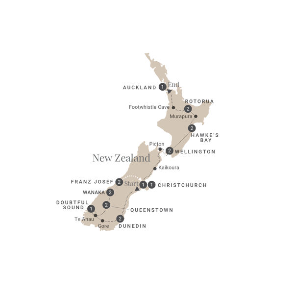 Map Long White Cloud Luxury Tour 2026