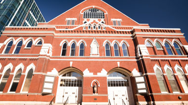 Exterior Shot Of Ryman Auditorium In Nashville, Tennessee