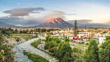 Panoramic View of Arequipa with Volcano In Backdrop, Peru