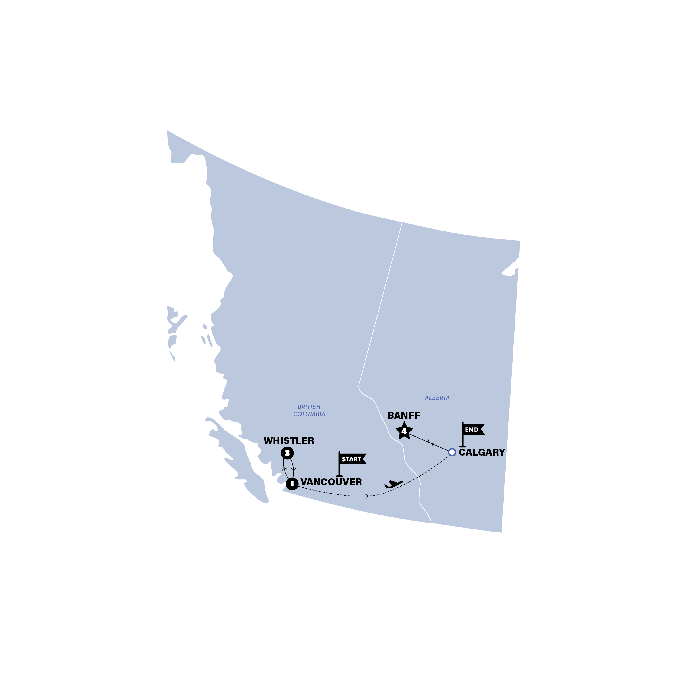 Ski Canada Trip Map
