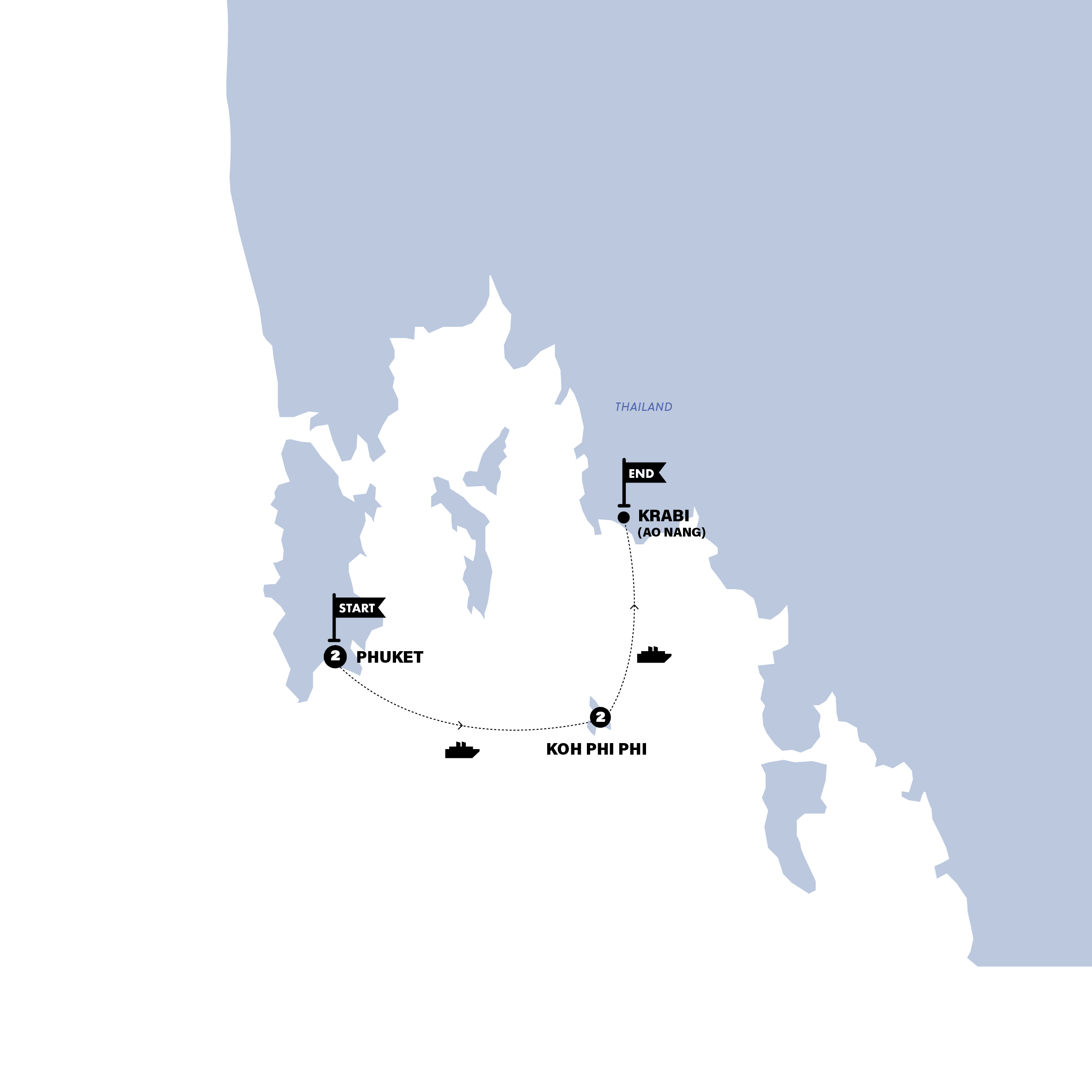 Thai Island Hopper West Express Trip Map