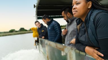 Travellers Watching from Hippo Boat Cruise, St Lucia, South Africa