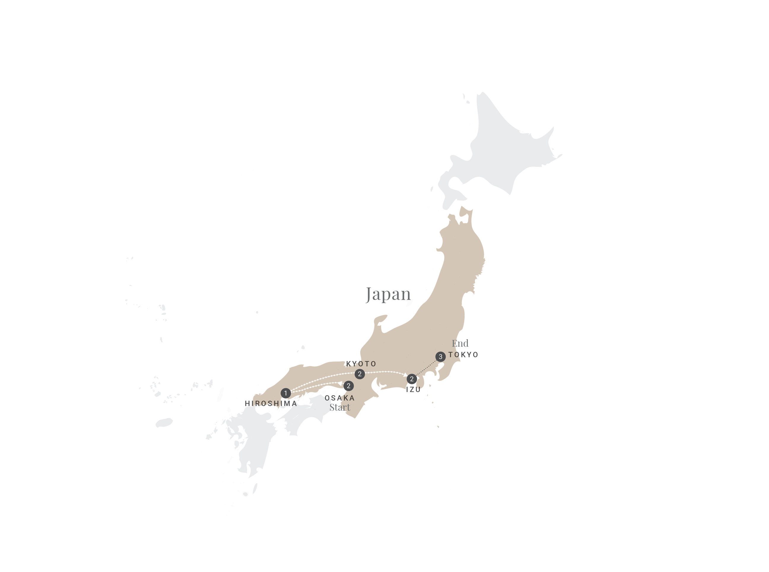 Map Legendary Japan Luxury Tour A611 2027