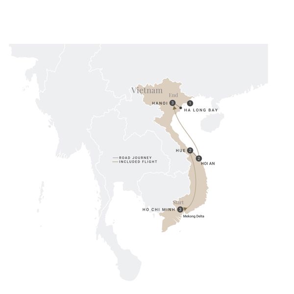 Spirit of Vietnam Luxury Tour Map