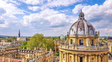 Aerial view of Oxford city in the United Kingdom