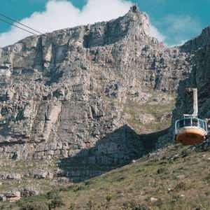 Table Mountain Aerial Cableway climbs the cliffs of Table Mountain in Cape Town, South Africa - Contiki's Cape Town Mini Break Tour