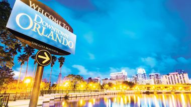 Downtown Orlando sign in Orlando, USA