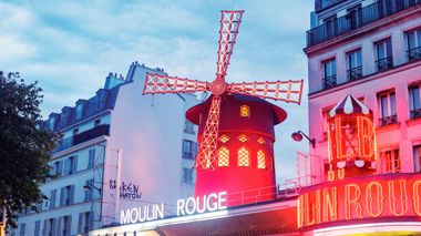 Moulin Rouge windmill in Paris, France