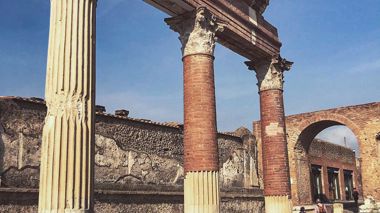 Ruins of temple in Pompeii, Italy