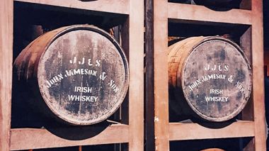 Whisky barrels at the Jameson Distillery in Cork, Ireland