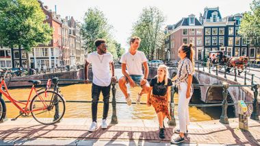 A Dutch Canal In Amsterdam, Netherlands