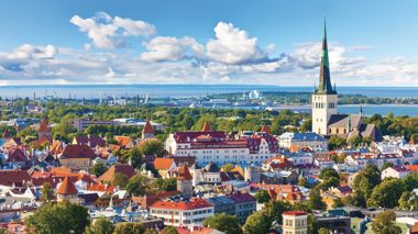 Skyline of Old Town in Tallinn, Estonia