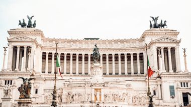 The Victor Emmanuel Monument in Rome, Italy