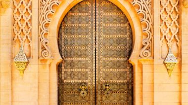 The doorway of the Mausoleum to Mohammed in Rabat Morocco
