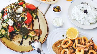 A local meal at Plaka in Athens, Greece