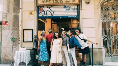 Travelers Stood Outside Mescladis, Barcelona, Spain