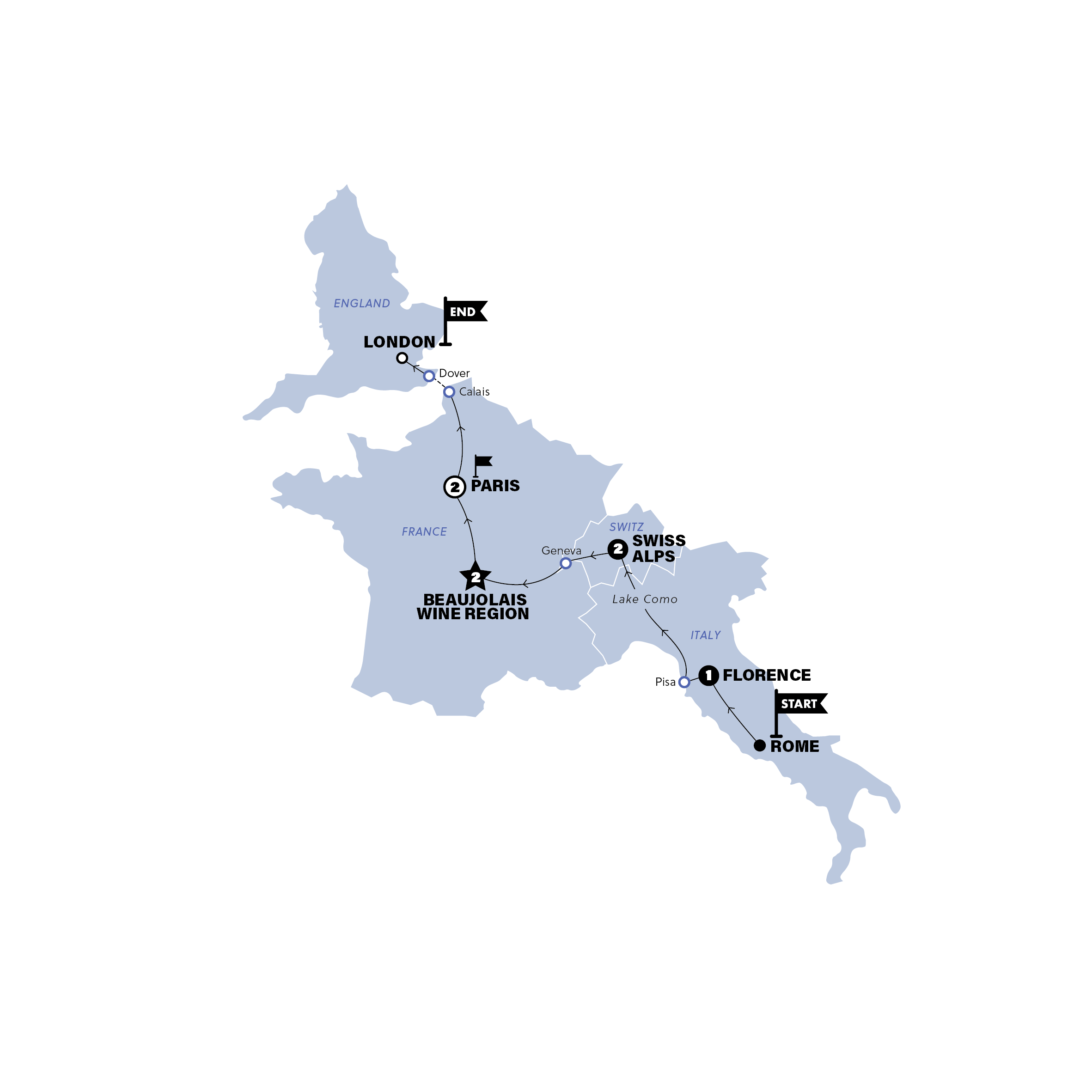 Rome to London Trail