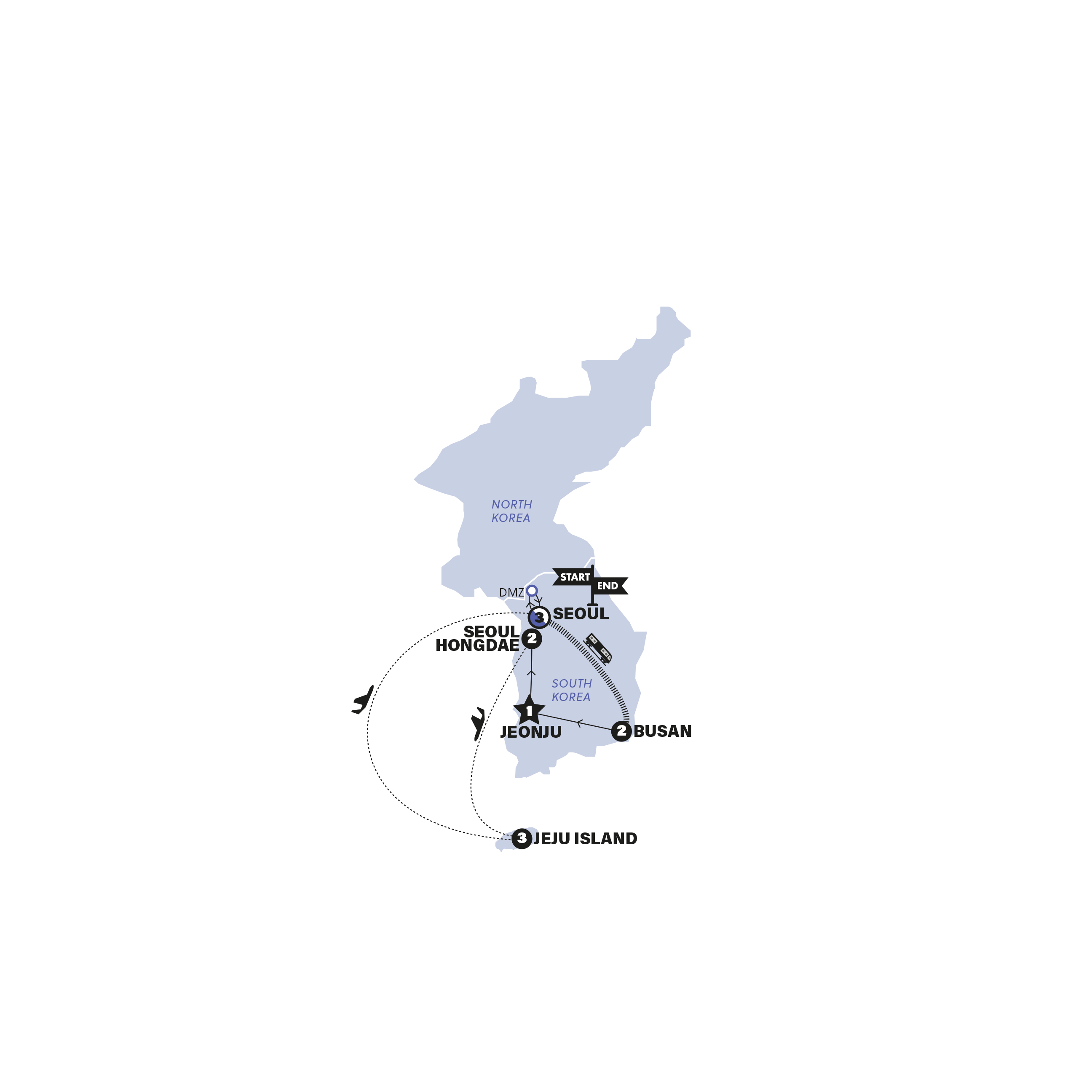 South Korean Soul with Jeju Island Trip Map