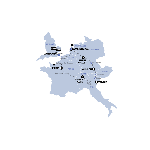 European Horizon Trip Map