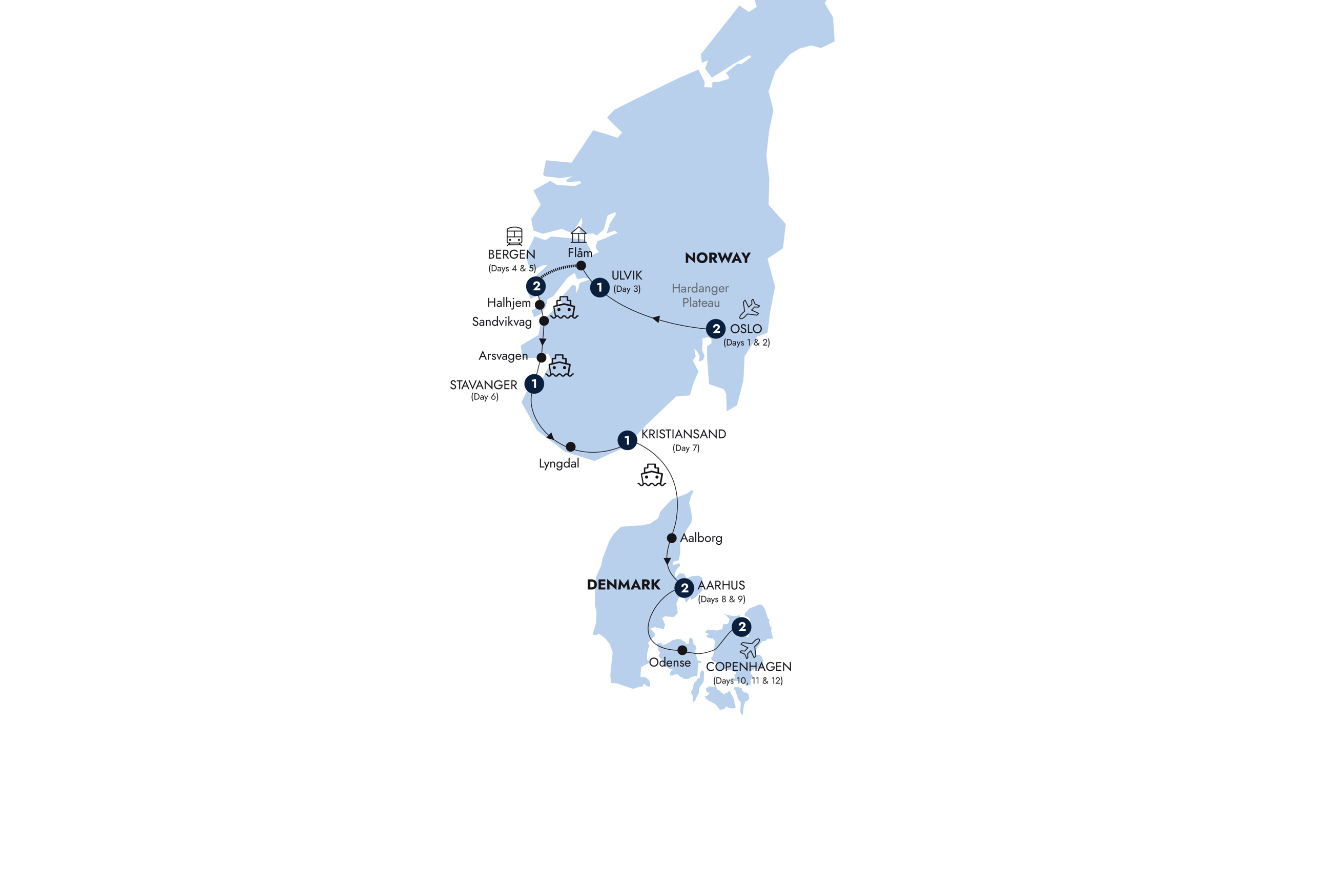 Map Country Roads Scandinavia Guided Tour E340 2027