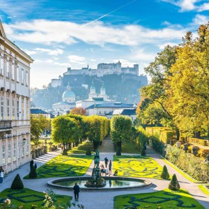 Mirabell Gardens and Fortress Salzburg, Austria