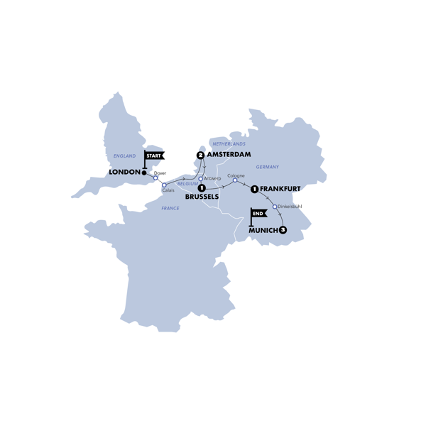 Road Trip to Oktoberfest Trip Map