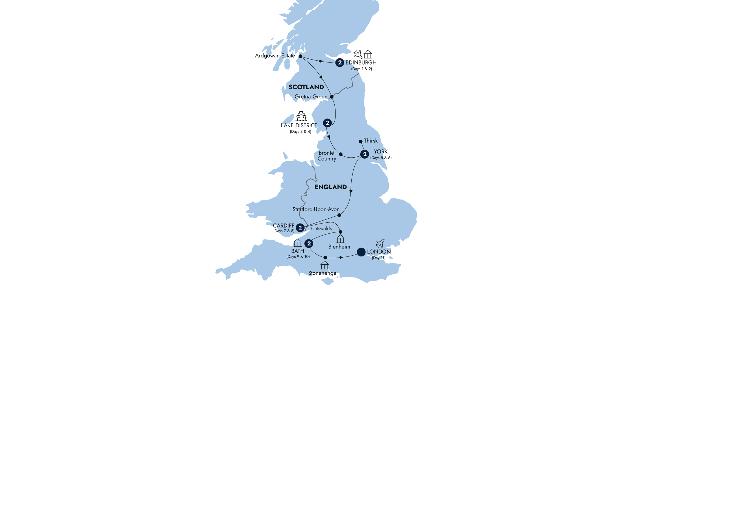 Map Elegance Great Britain Guided Tour 2026