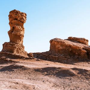 The iconic rock formations of Moon Valley (Valle de la Luna) in Chile's Atacama Desert, visited on Contiki's Cusco to Rio tour