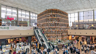Inside the Starfield Library in Gangnam, Seoul, South Korea