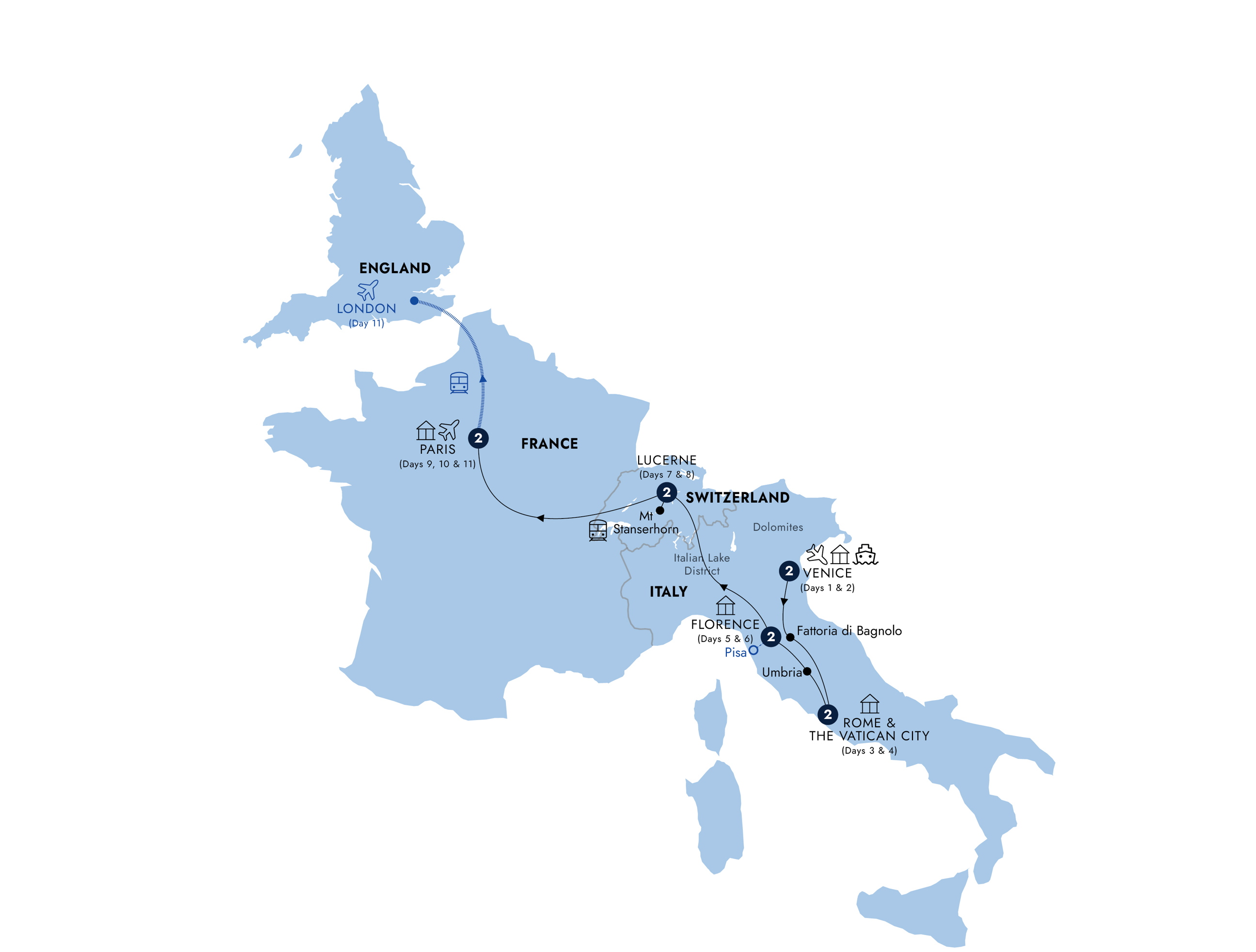 Map European Dream Sa Guided Tour N912 2027