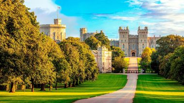 The tree lined Long Walk towards Windsor Castle in Windsor, United Kingdom