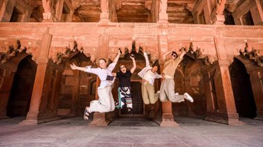 Traveller at Agra Fort in India