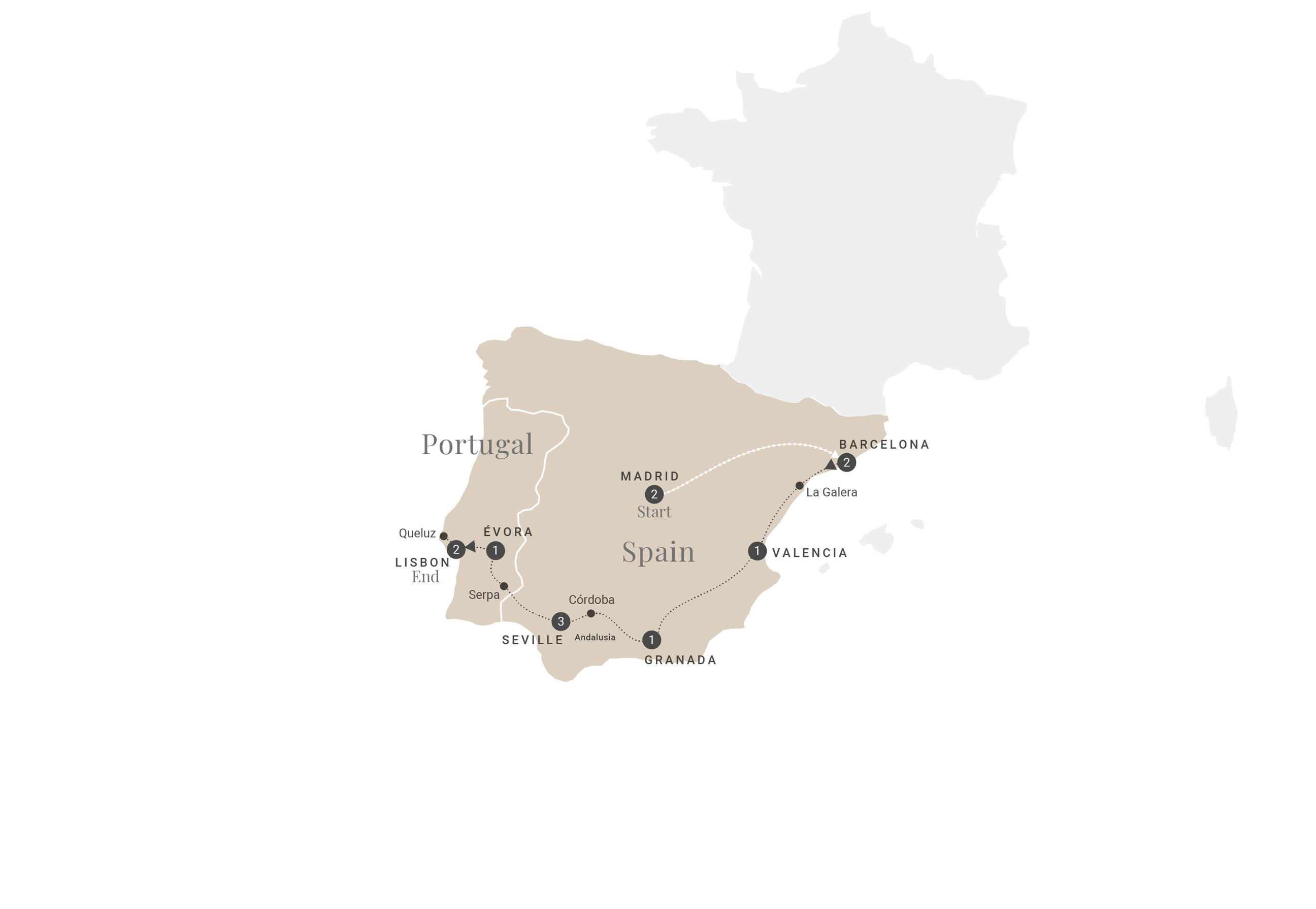 Map Spain Portugal In Style Luxury Tour 2027