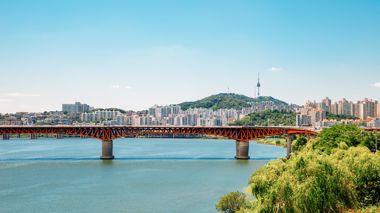 River and Bridge in Seongsu District, Seoul, South Korea