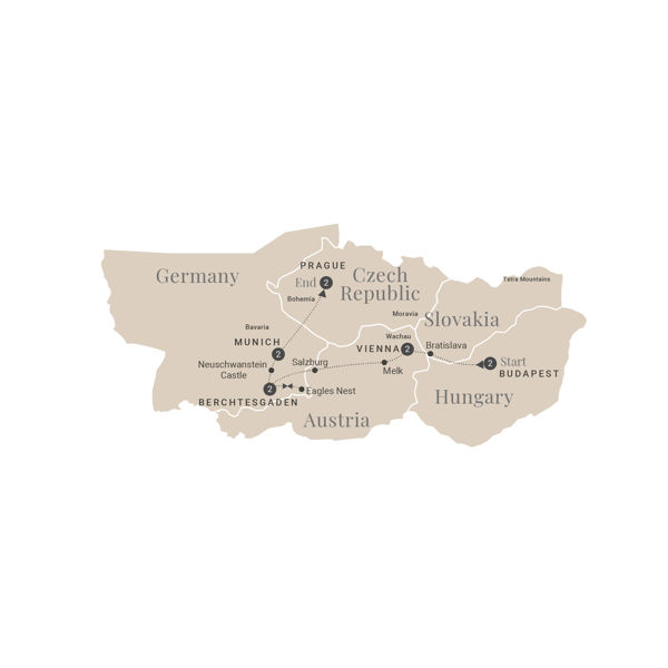 Map Harmony Central Europe Luxury Tour 2026